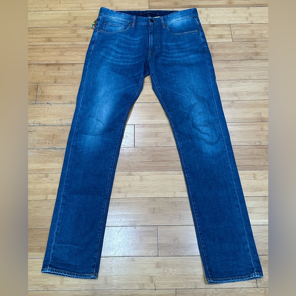 Incotex Sky Slim 5 Pocket Jeans Men’s Size 33x35 Washed Blue New Without Tags